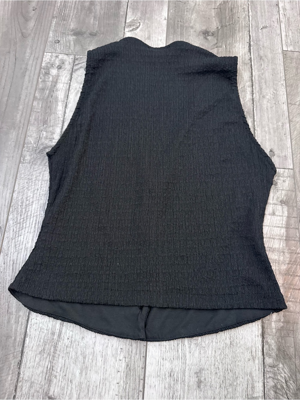 Zara Textured Knitted Button Vest Black V Neck Boho Contemporary Small Waistcoat - Picture 4 of 6